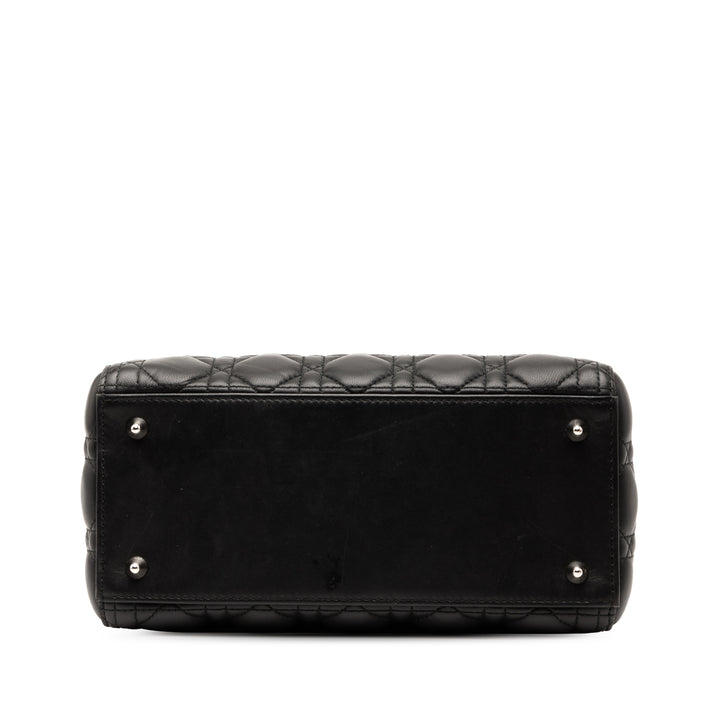 Dior Medium Cuir d’agneau Cannage Lady Dior Noir – GABY PARIS Authentique
