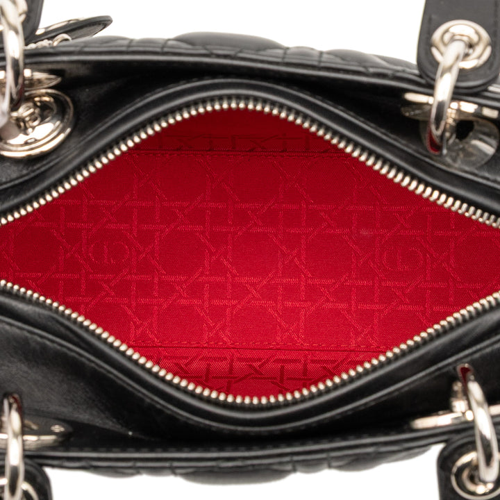 Dior Medium Cuir d’agneau Cannage Lady Dior Noir – GABY PARIS Authentique