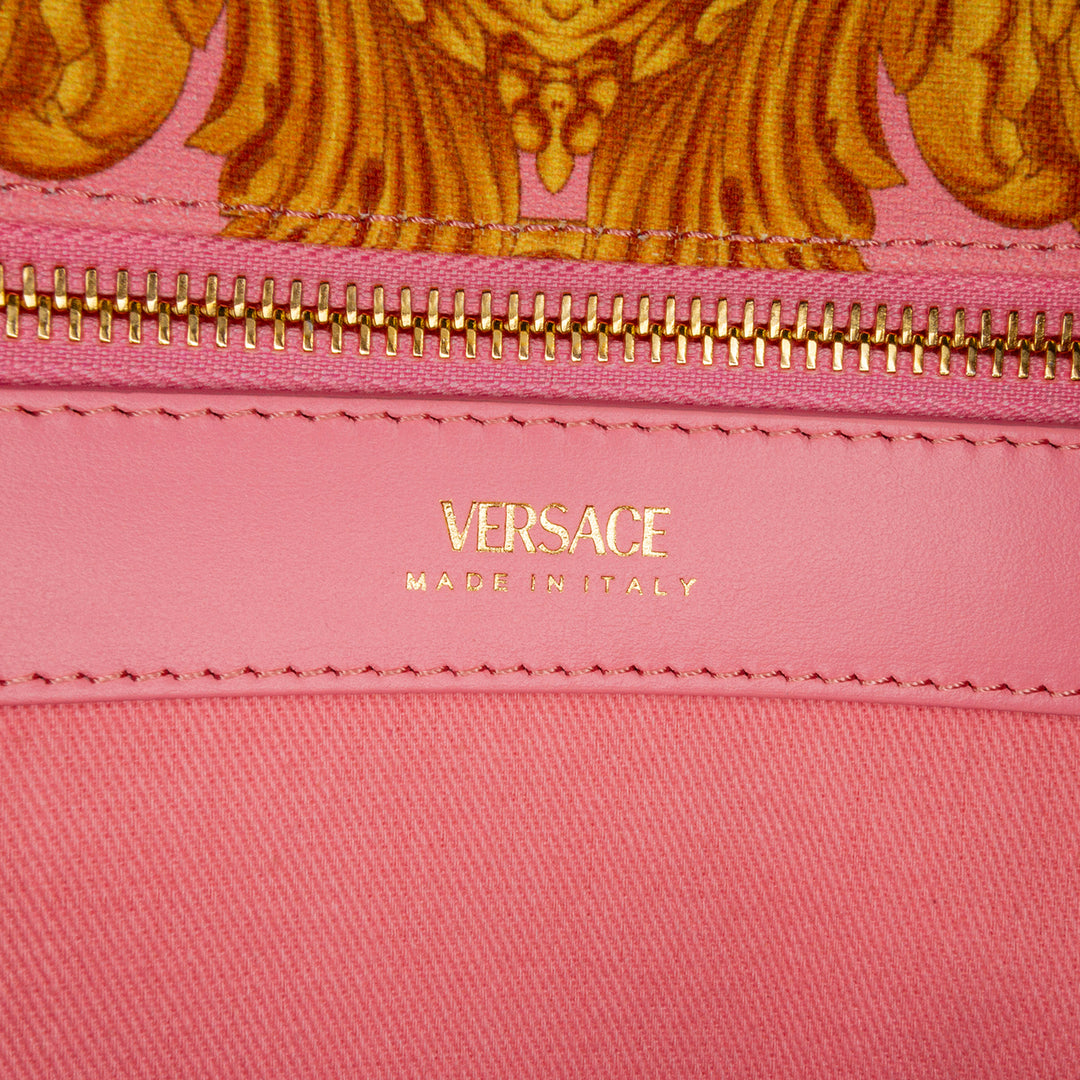 Large Canvas Medusa Baroque Print Tote Pink - Gaby Paris