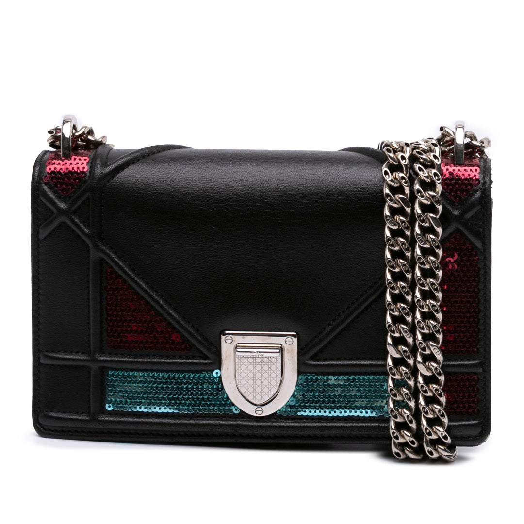 Dior Mini Cuir d’agneau Sequins Diorama Flap Noir – GABY PARIS Authentique