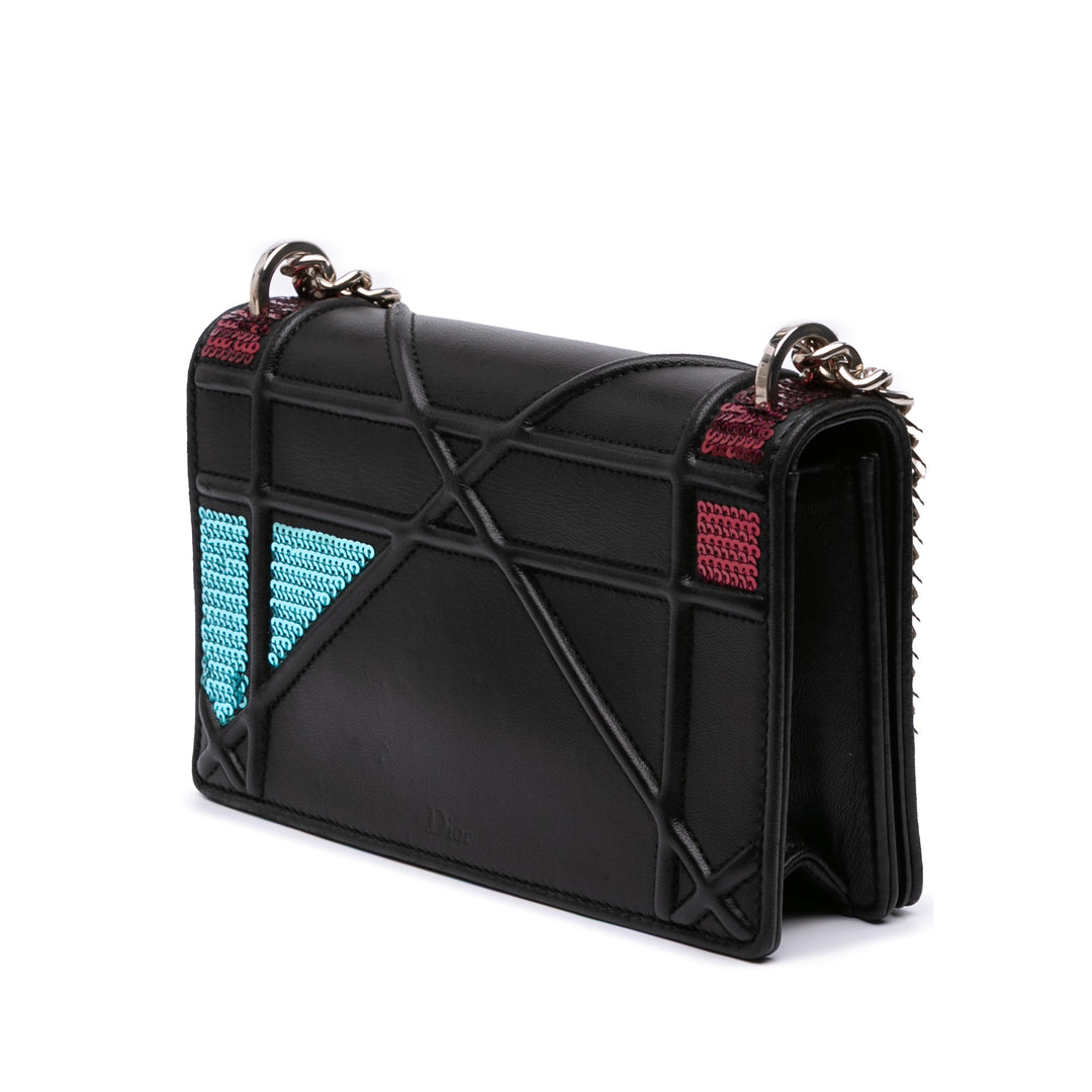 Dior Mini Cuir d’agneau Sequins Diorama Flap Noir – GABY PARIS Authentique