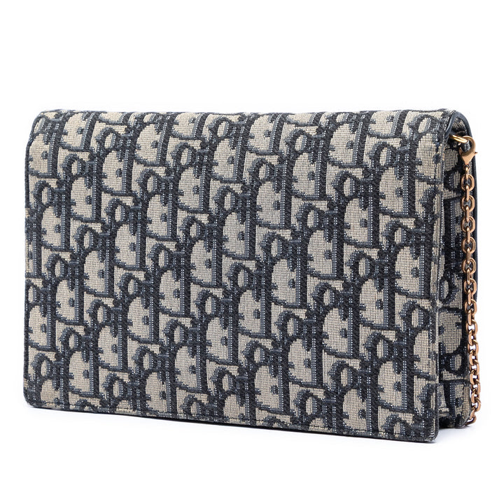 Dior Oblique Toile Saddle Pochette Wallet on Chain
