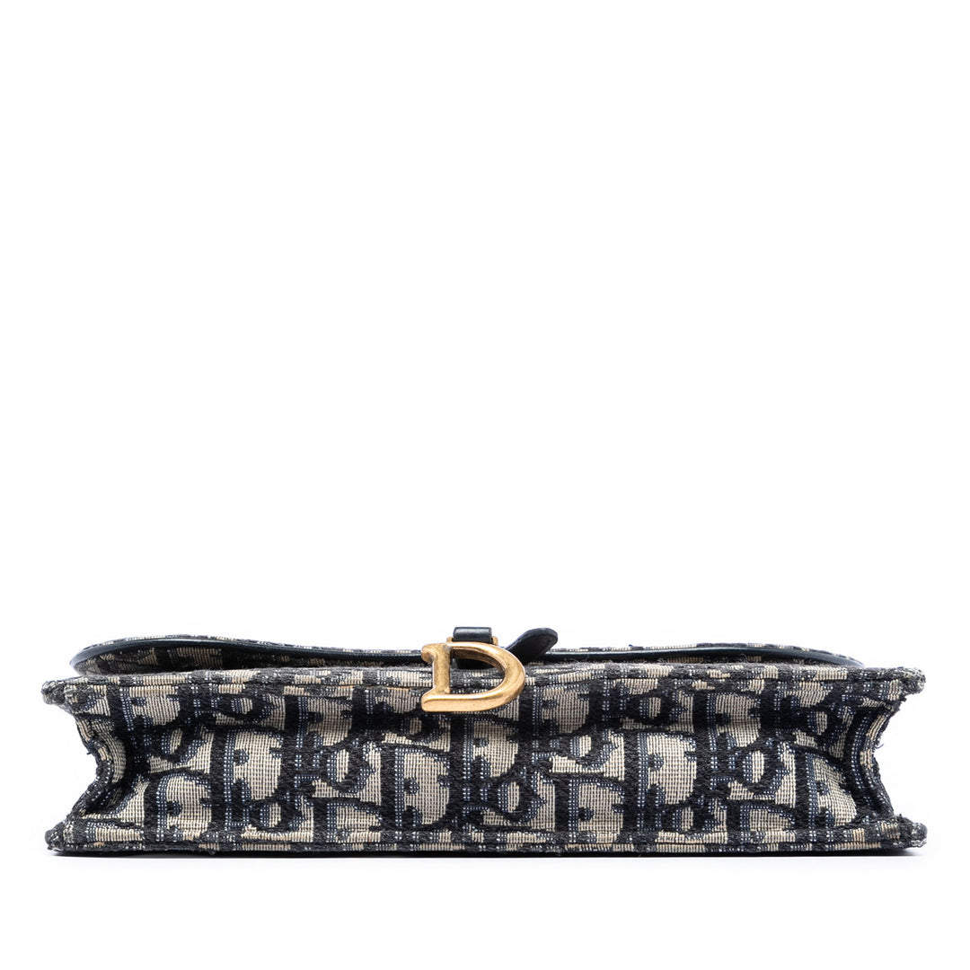 Dior Oblique Toile Saddle Pochette Wallet on Chain