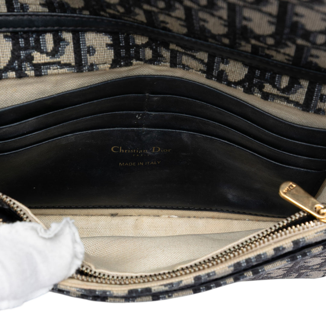 Dior Oblique Toile Saddle Pochette Wallet on Chain