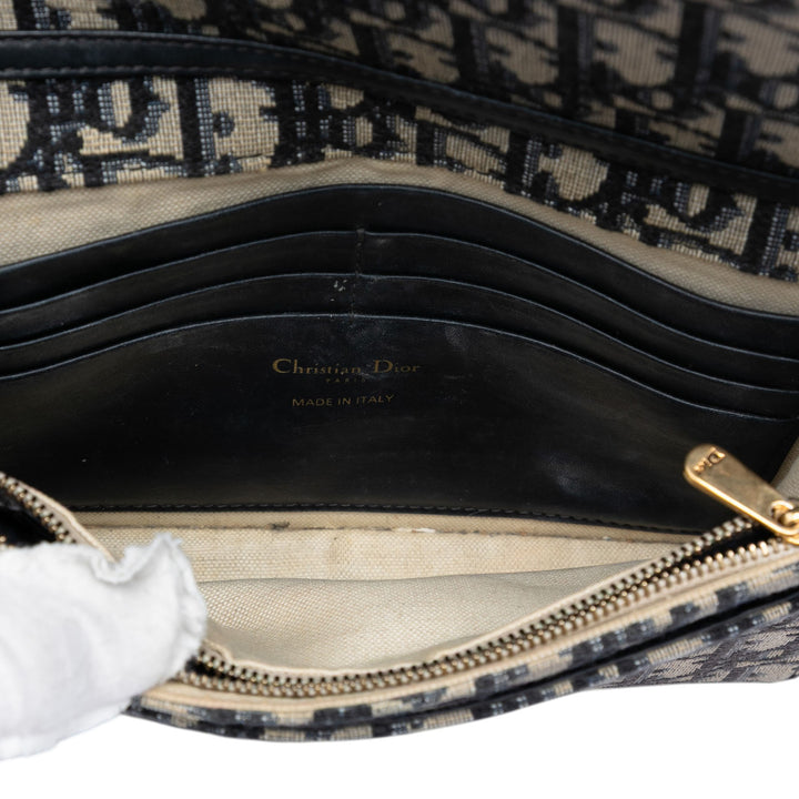 Dior Oblique Toile Saddle Pochette Wallet on Chain