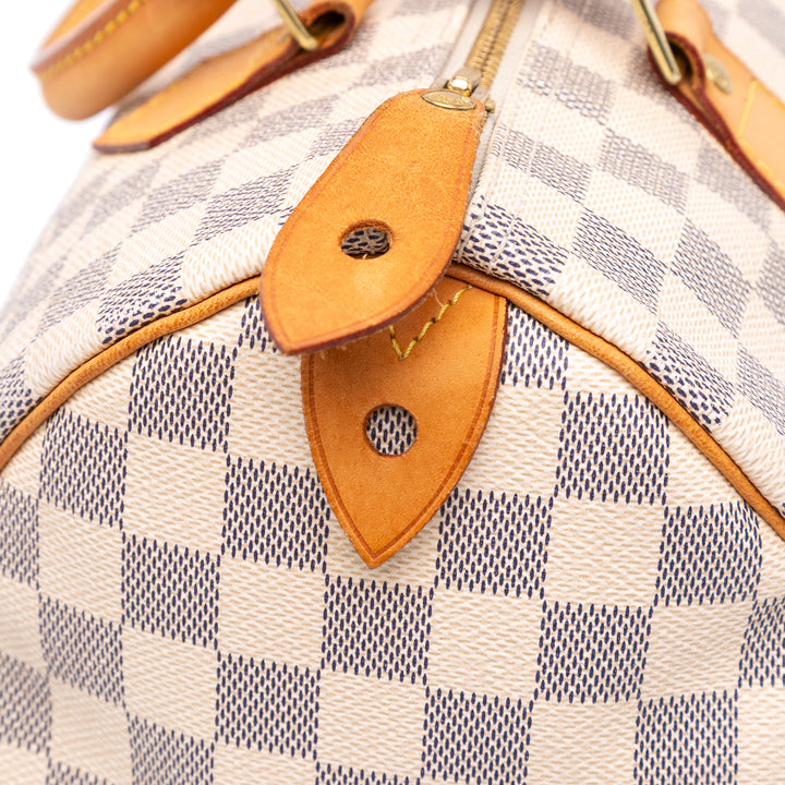 Damier Azur Speedy 30 White - Gaby Paris