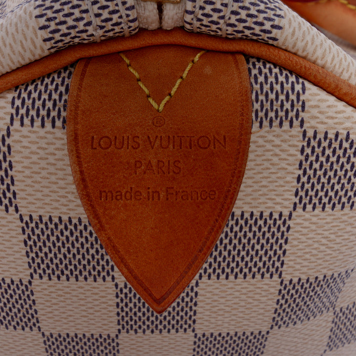 Damier Azur Speedy 30 White - Gaby Paris