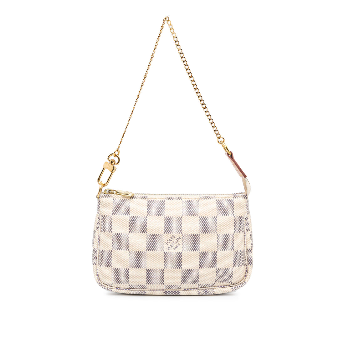 Damier Azur Mini Pochette Accessoires White - Gaby Paris