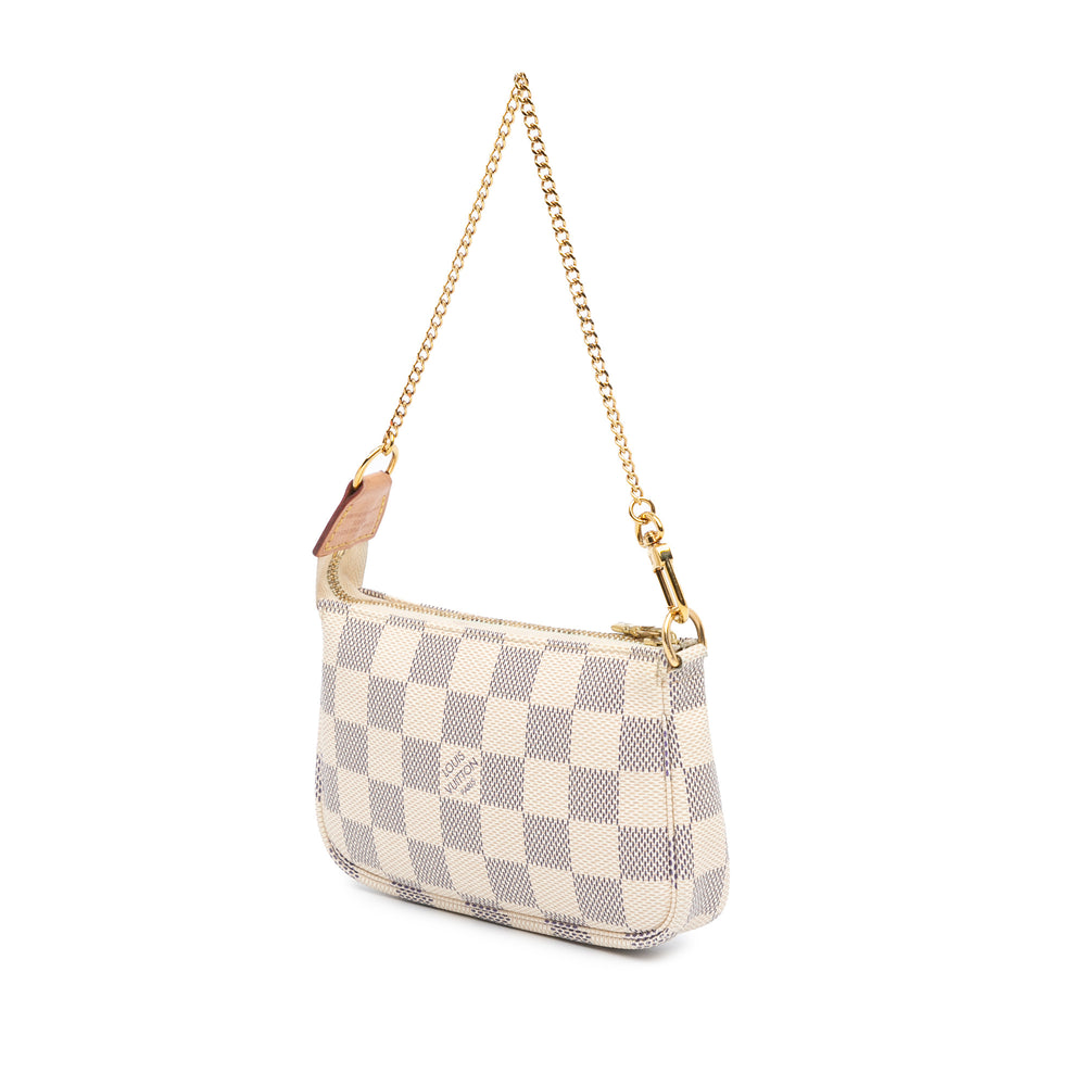 Damier Azur Mini Pochette Accessoires White - Gaby Paris