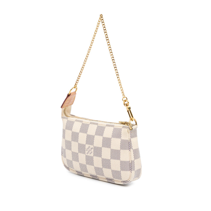 Damier Azur Mini Pochette Accessoires White - Gaby Paris