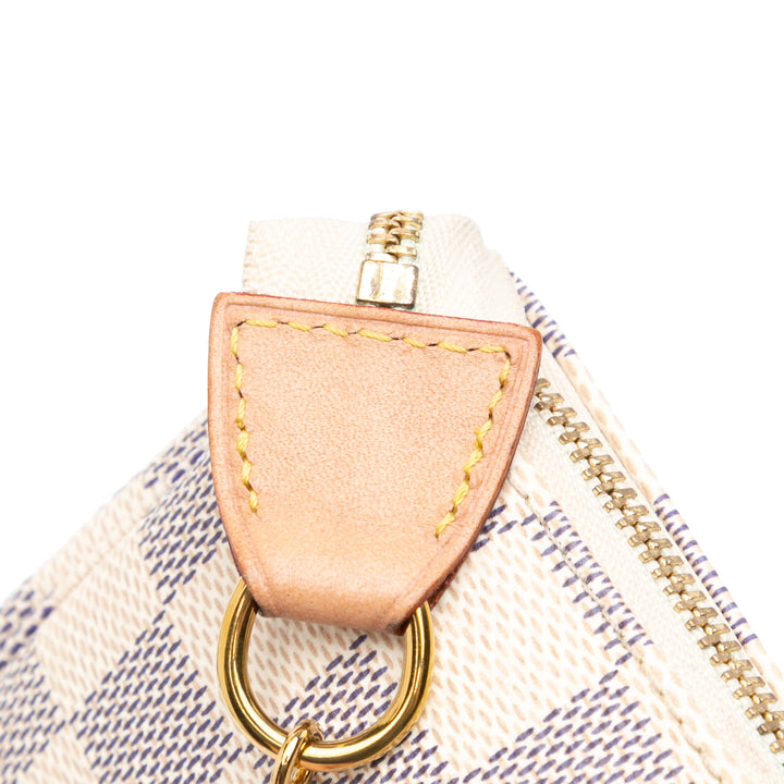 Damier Azur Mini Pochette Accessoires White - Gaby Paris