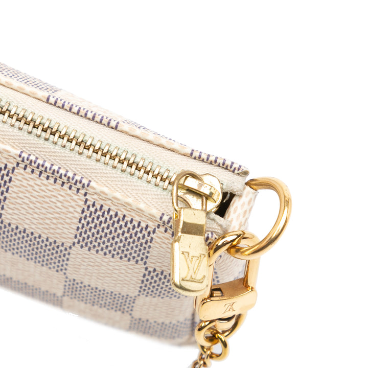 Damier Azur Mini Pochette Accessoires White - Gaby Paris