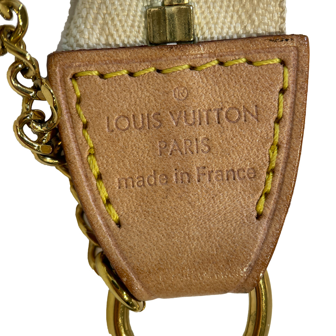 Damier Azur Mini Pochette Accessoires White - Gaby Paris