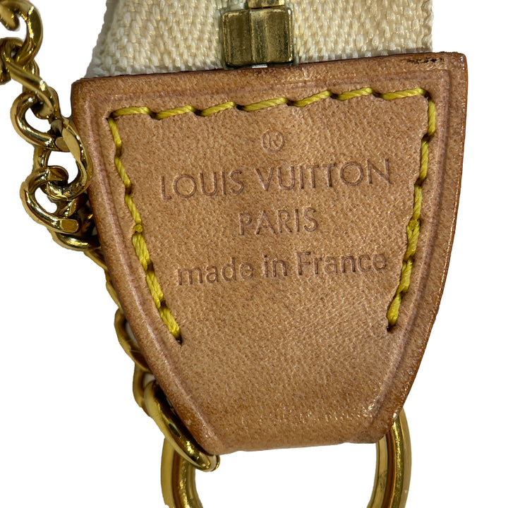 Damier Azur Mini Pochette Accessoires White - Gaby Paris