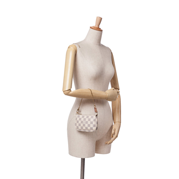 Damier Azur Mini Pochette Accessoires White - Gaby Paris