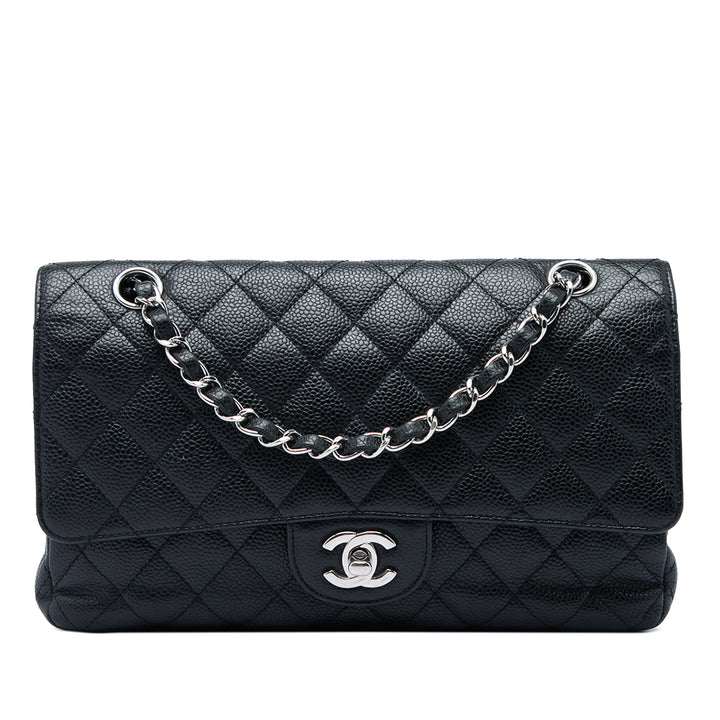 Classic Double rabat Moyen Cuir caviar Noir