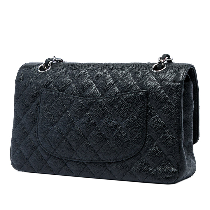 Classic Double rabat Moyen Cuir caviar Noir