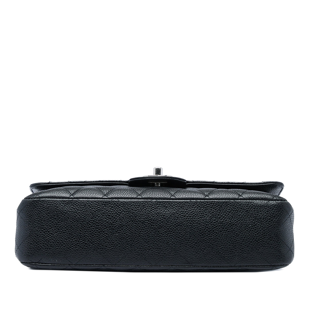 Classic Double rabat Moyen Cuir caviar Noir