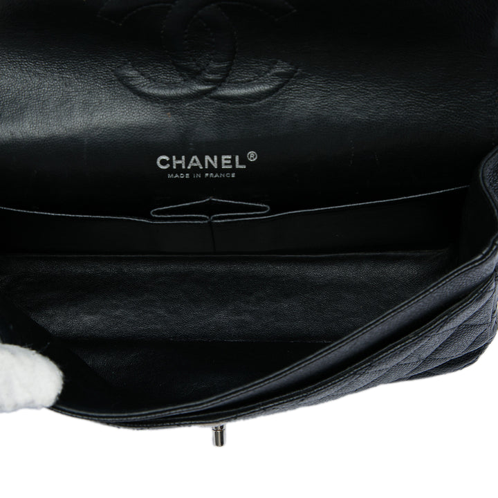 Classic Double rabat Moyen Cuir caviar Noir