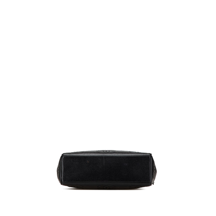 Triple CC Caviar Shoulder Bag Black - Gaby Paris