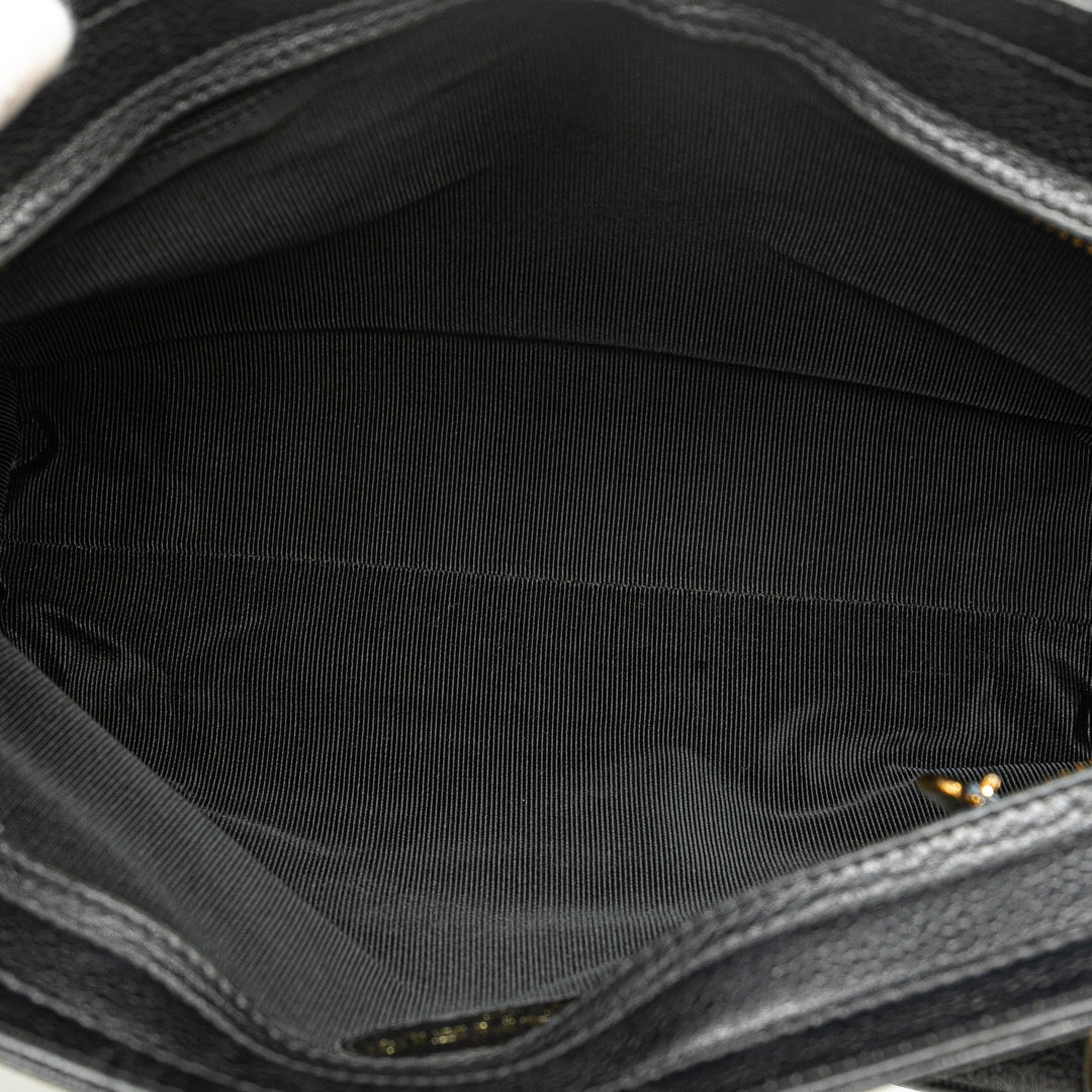 Triple CC Caviar Shoulder Bag Black - Gaby Paris