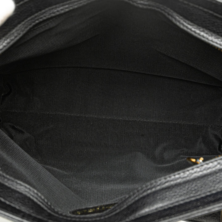 Triple CC Caviar Shoulder Bag Black - Gaby Paris
