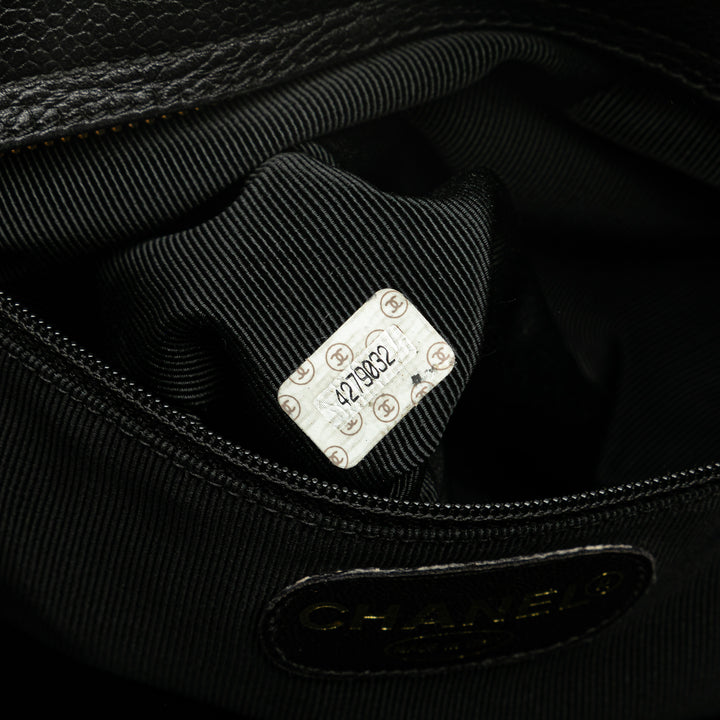 Triple CC Caviar Shoulder Bag Black - Gaby Paris