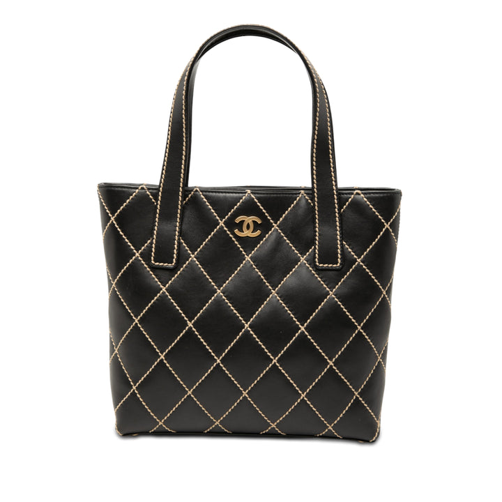 Chanel Small CC Matelassé Cuir de veau Wild Stitch Cabas