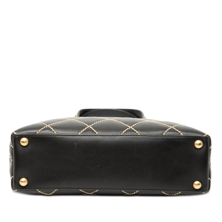 Chanel Small CC Matelassé Cuir de veau Wild Stitch Cabas