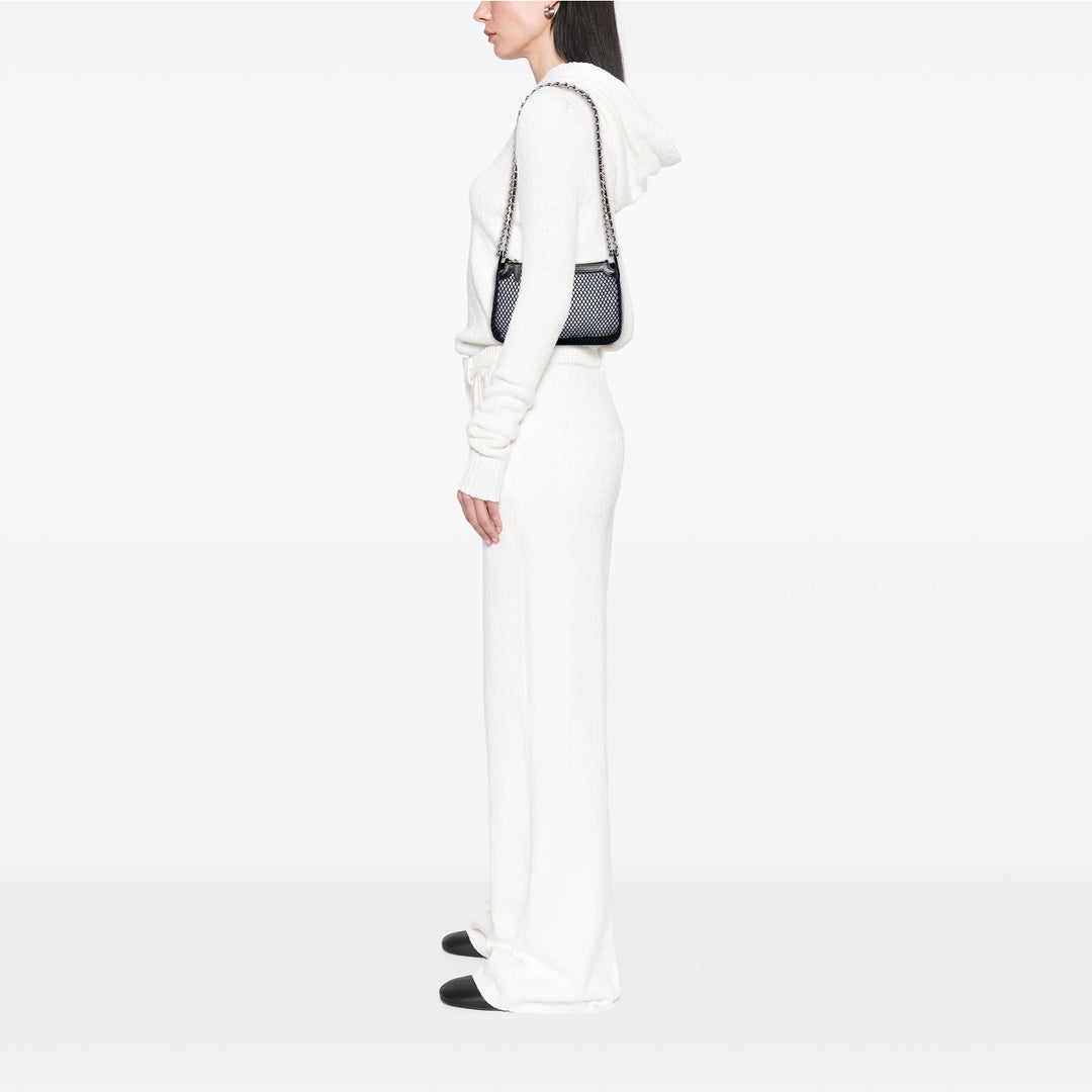 Chanel CC Mesh et brillant Cuir d'agneau Pochette avec chaîne