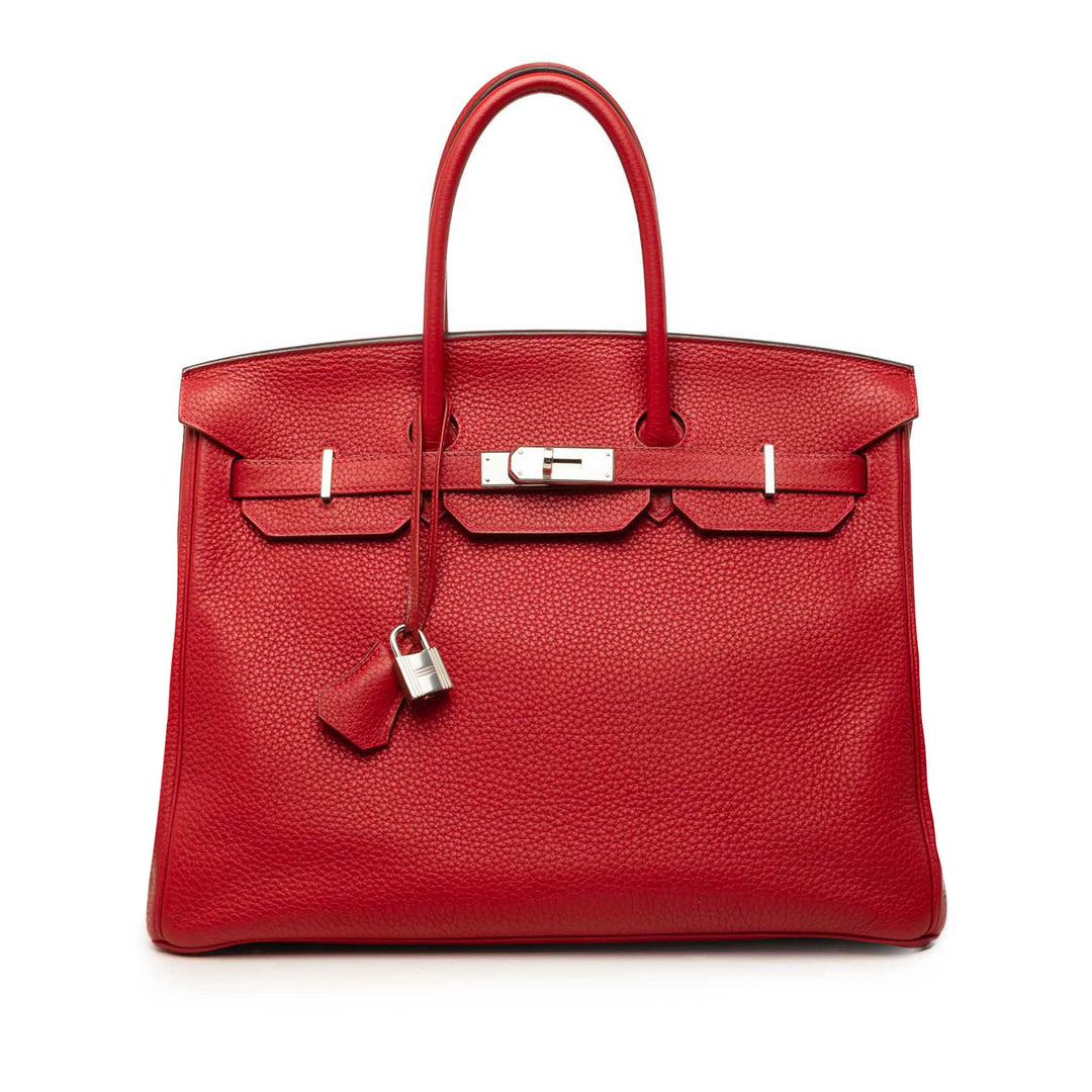 Hermès Sac à main Birkin Retourne 35 Clémence Rouge – vue principale – GABY PARIS
