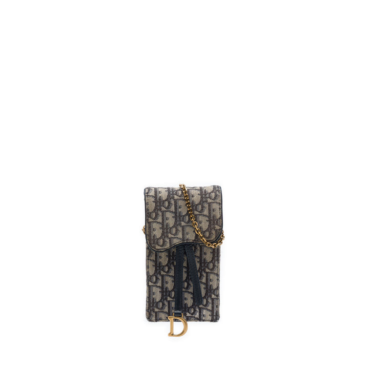 Dior Oblique Toile Saddle Phone Holder Sac porté croisé