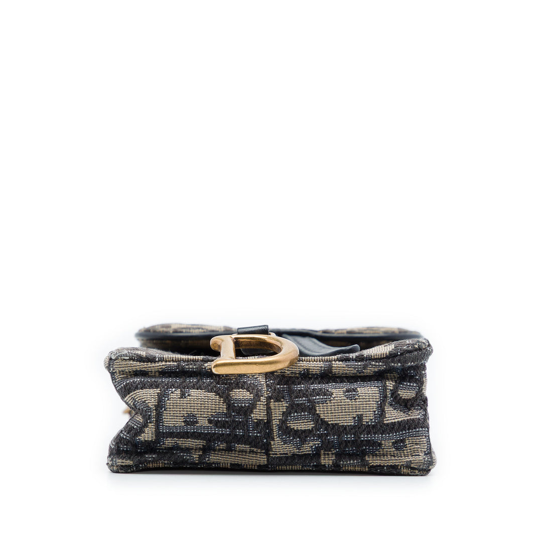 Dior Oblique Toile Saddle Phone Holder Sac porté croisé