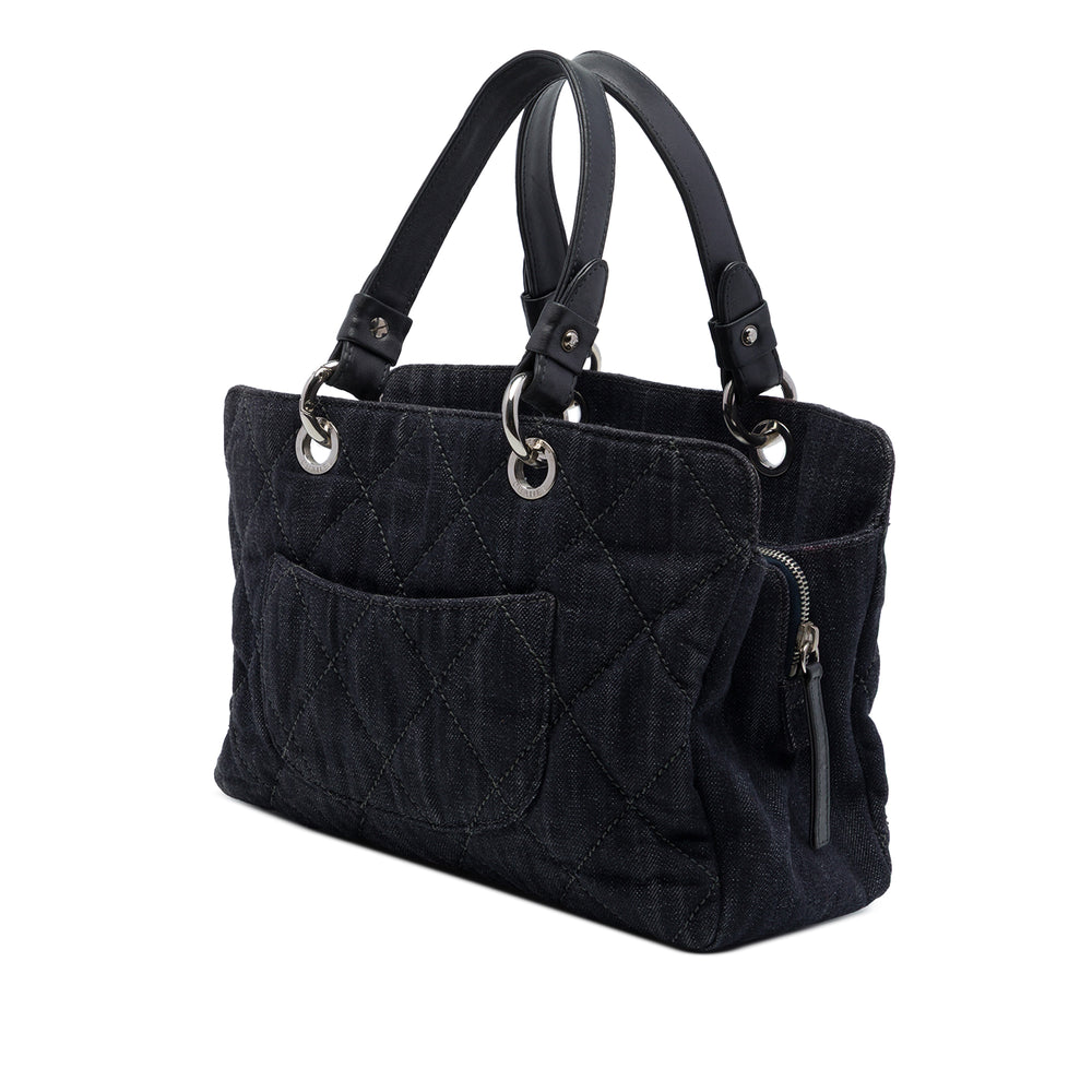 Chanel CC Matelassé Timeless Cabas Jean Noir – vue 2 – GABY PARIS