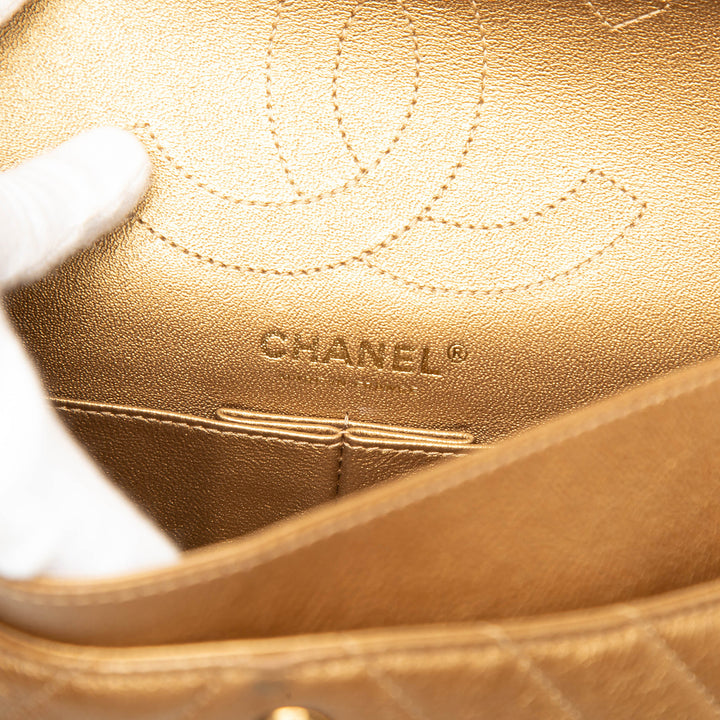 Chanel Chevron Metallic vieilli Cuir de veau Reissue 2.55 Double rabat 225