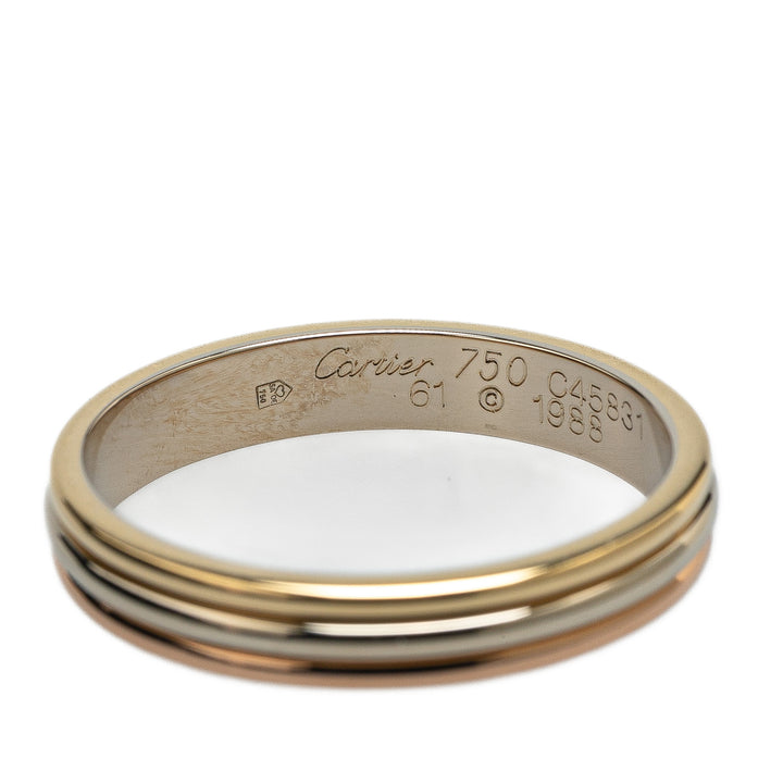Tricolor 18K Trinity Wedding Band Ring Gold - Gaby Paris