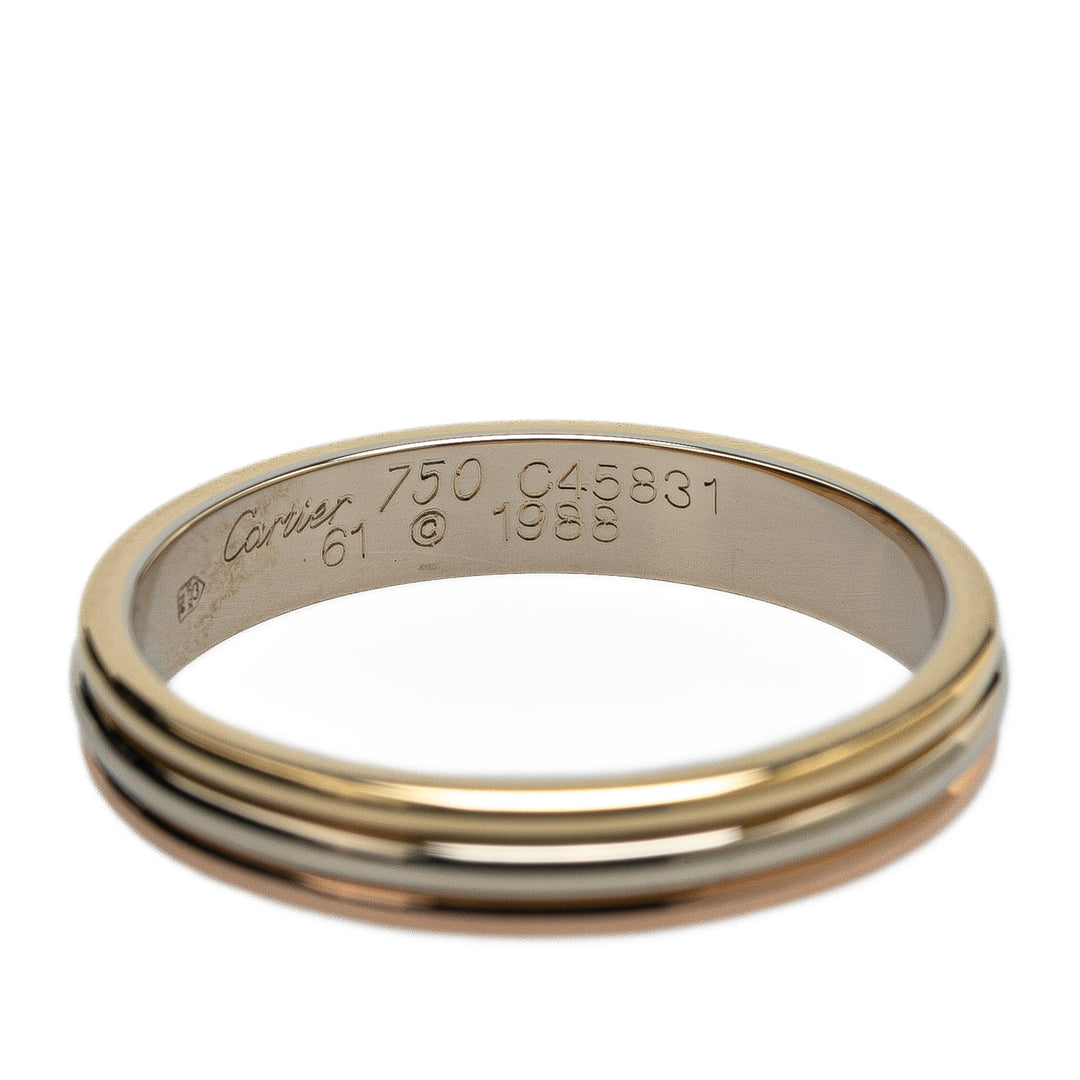 Tricolor 18K Trinity Wedding Band Ring Gold - Gaby Paris