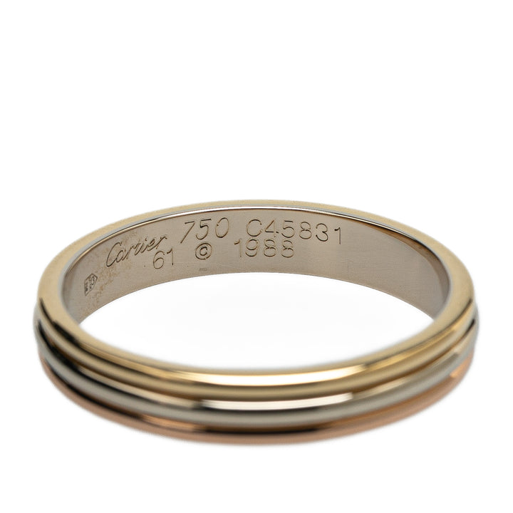Tricolor 18K Trinity Wedding Band Ring Gold - Gaby Paris