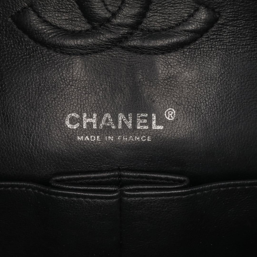 Medium Classic Patent Double Flap Black - Gaby Paris