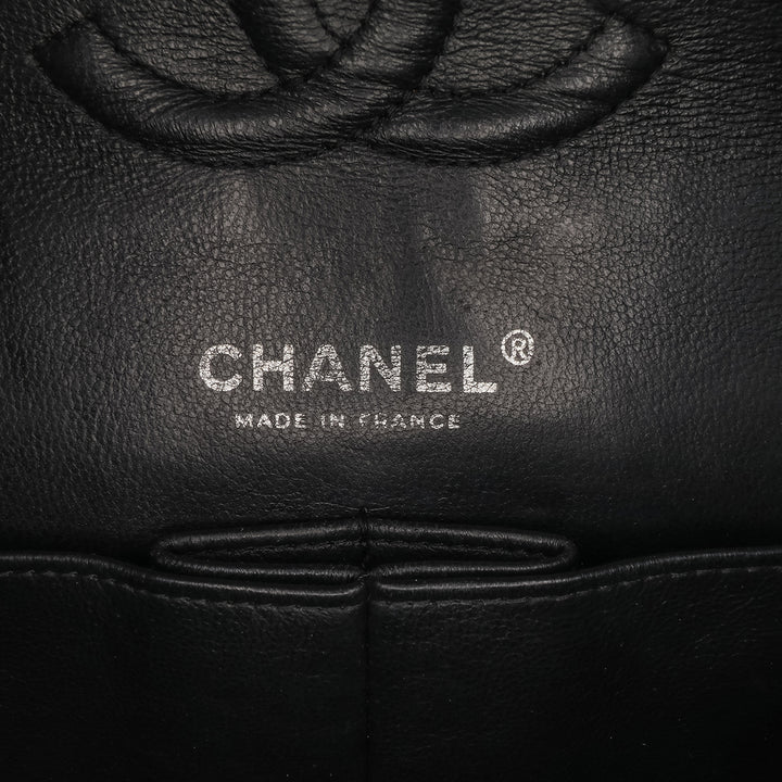 Medium Classic Patent Double Flap Black - Gaby Paris