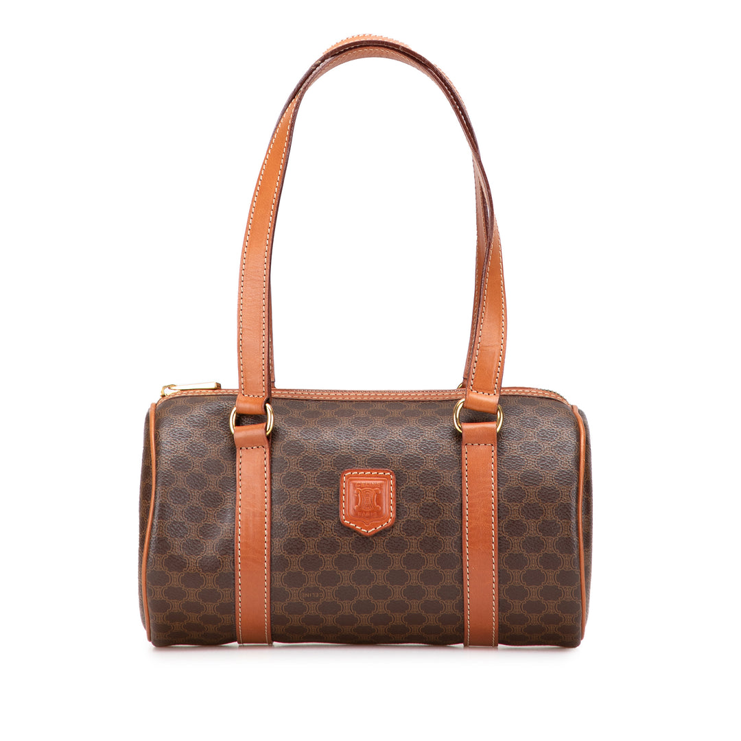 Macadam Coated Canvas Shoulder Bag Brown - Gaby Paris