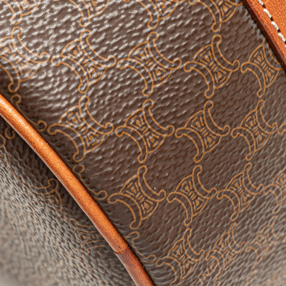 Macadam Coated Canvas Shoulder Bag Brown - Gaby Paris