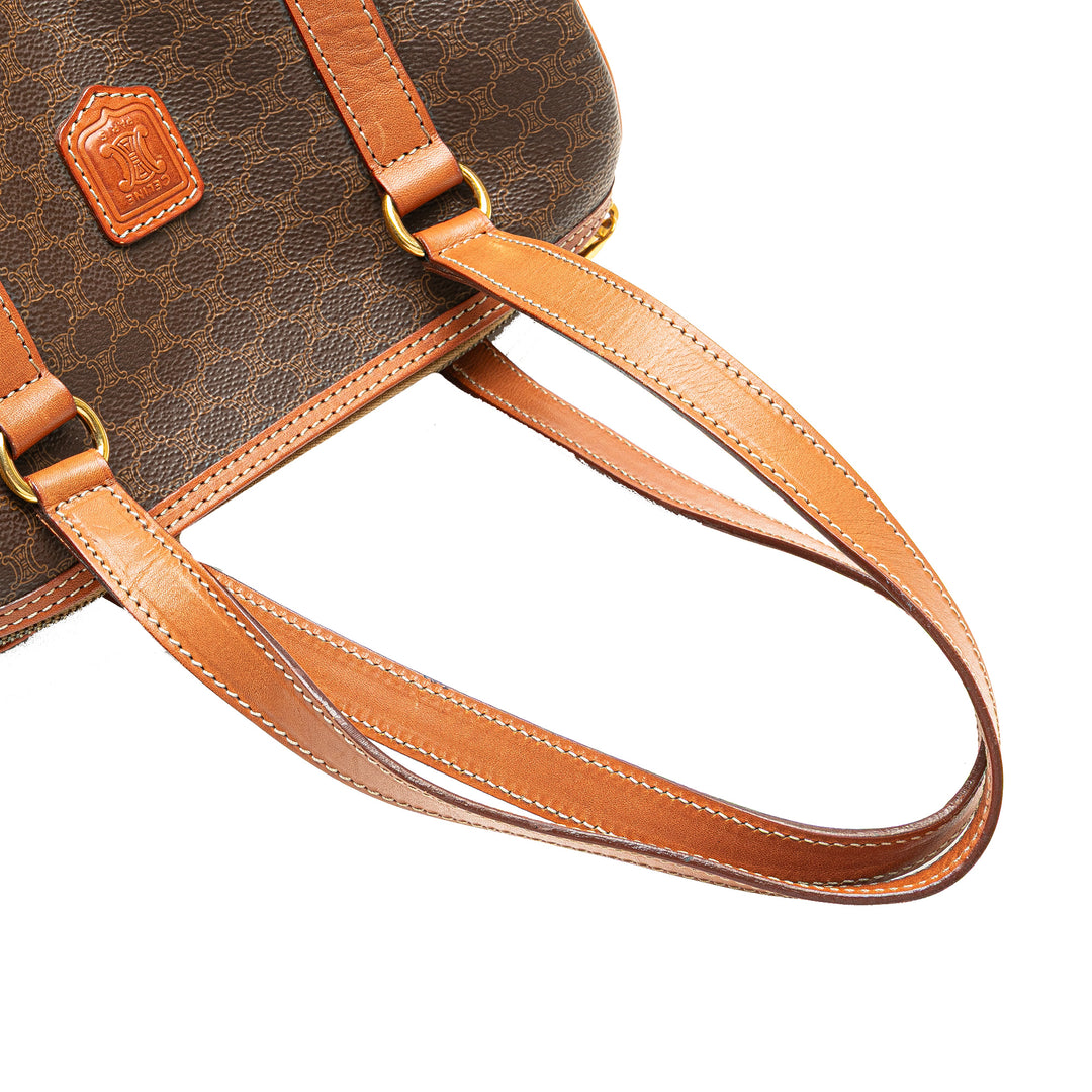 Macadam Coated Canvas Shoulder Bag Brown - Gaby Paris