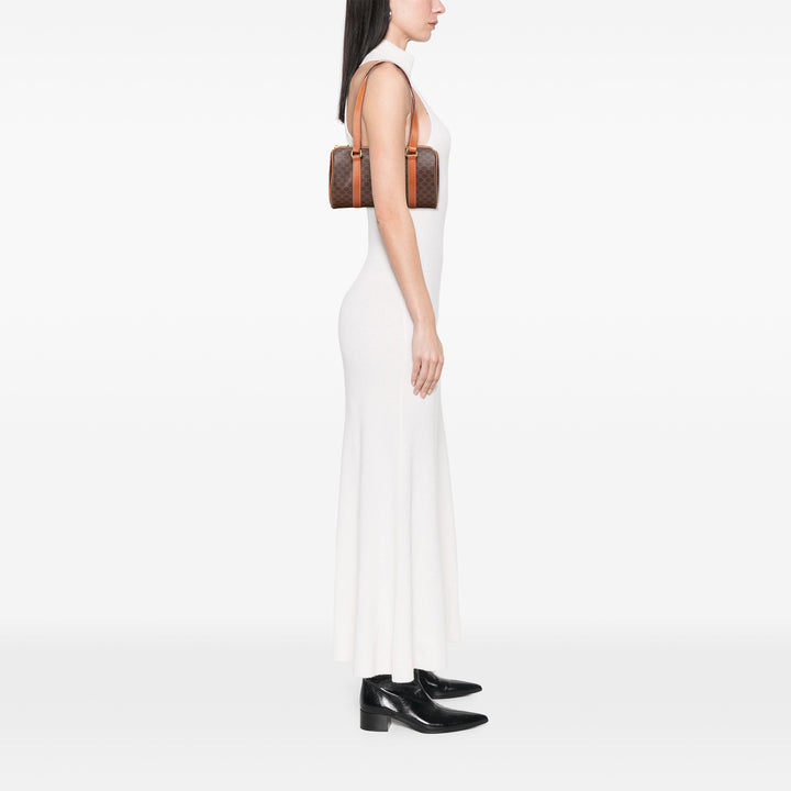 Macadam Coated Canvas Shoulder Bag Brown - Gaby Paris