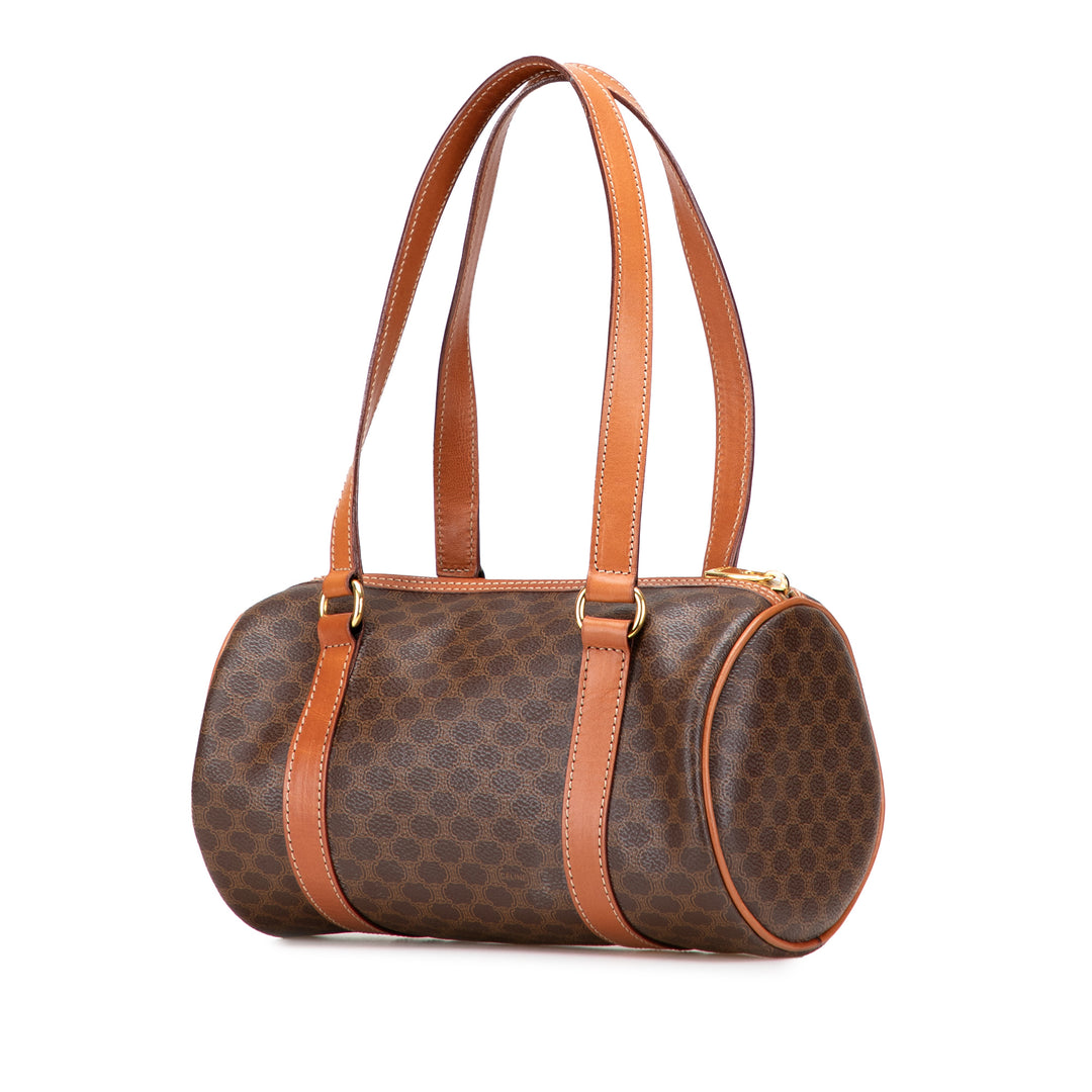 Macadam Coated Canvas Shoulder Bag Brown - Gaby Paris