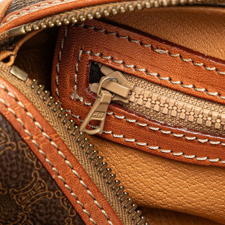 Macadam Coated Canvas Shoulder Bag Brown - Gaby Paris