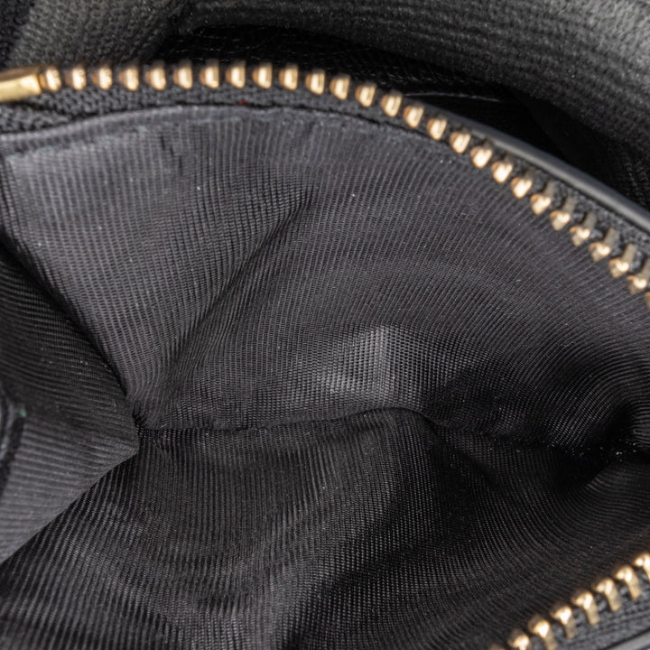 Grained Calfskin Saddle Lotus Wallet Black - Gaby Paris