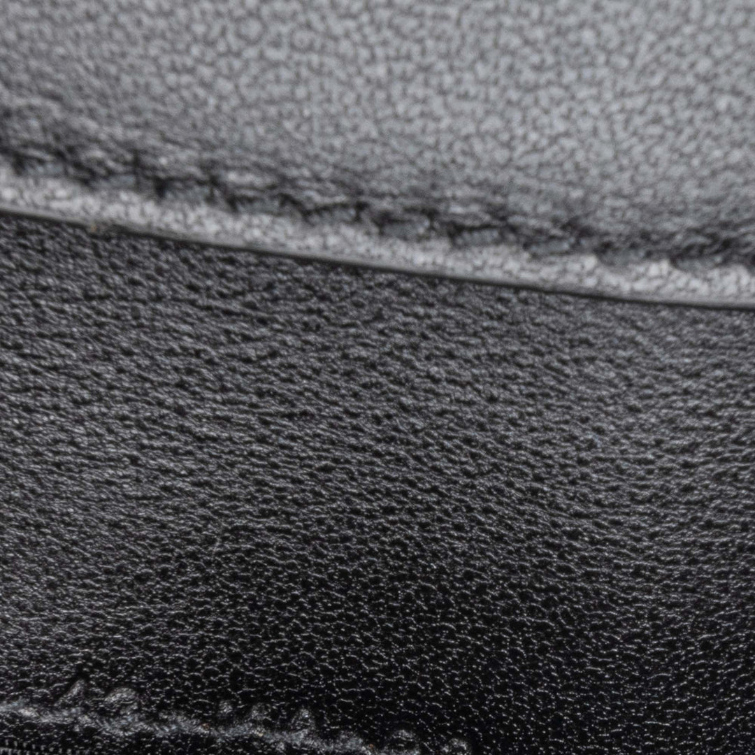 Grained Calfskin Saddle Lotus Wallet Black - Gaby Paris
