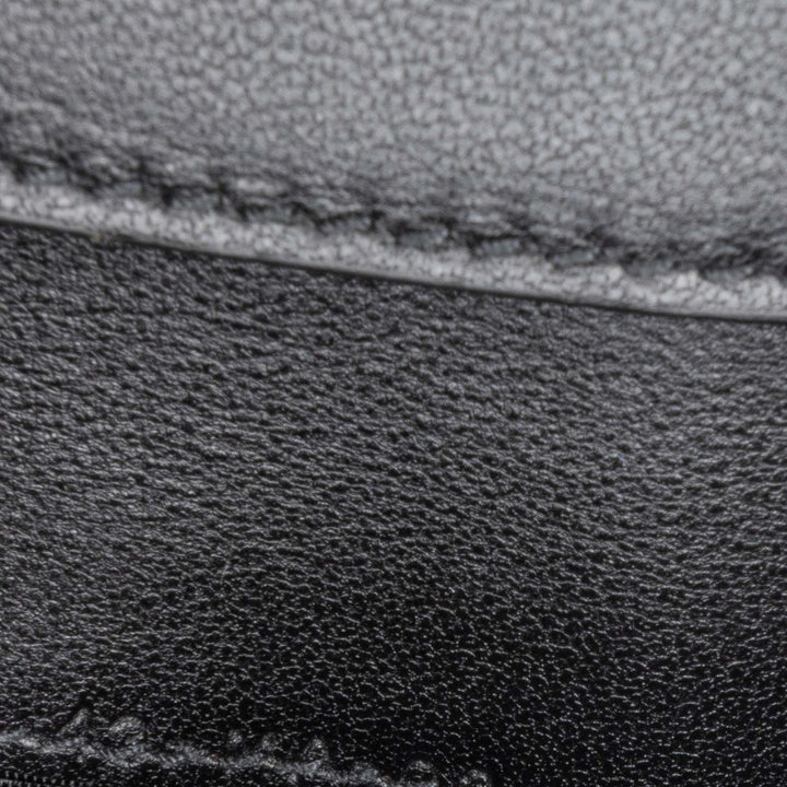 Grained Calfskin Saddle Lotus Wallet Black - Gaby Paris