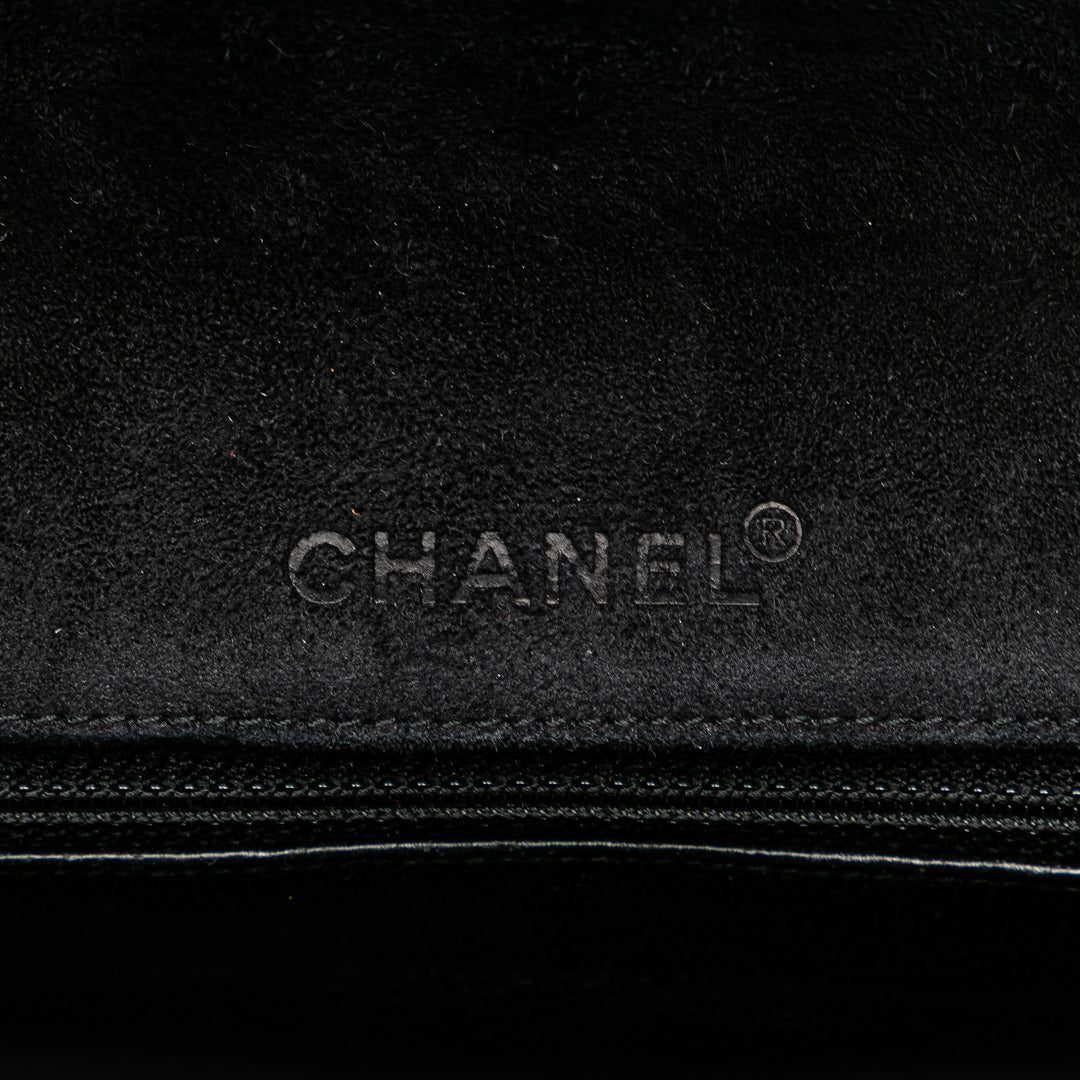 Choco Bar Suede Stitched Chain Flap Black - Gaby Paris